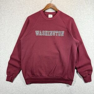 Vintage 90s Made In USA Washington Sweatshirt Adult XL Burgundy Beaver Creek